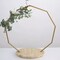 27" Gold Wood with Nonagon Geometric Metal Arch Cake Display Stand